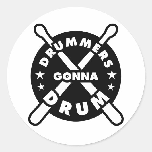 Drummes gonst ronde sticker (Voorkant)