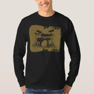 Drumming Drum Set Vintage For Drummer And Percussi T-shirt