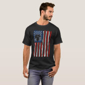Drumming Drummer American USA Flag 4th Of July Men T-shirt (Voorkant volledig)