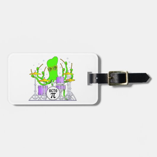 Drumming Octopus Bagagelabel (Voorkant horizontaal)