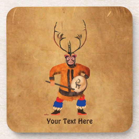 Drumming Shaman Bier Onderzetter (Voorkant)