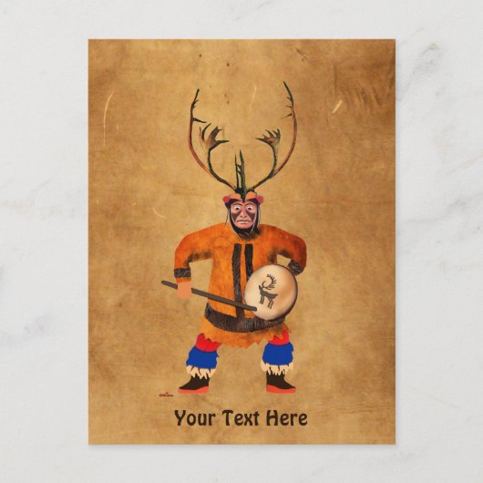 Drumming Shaman Briefkaart (Voorkant)