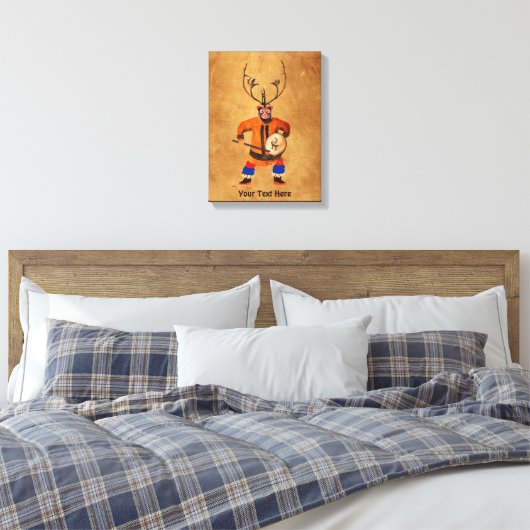 Drumming Shaman Canvas Afdruk (Insitu (Slaapkamer))