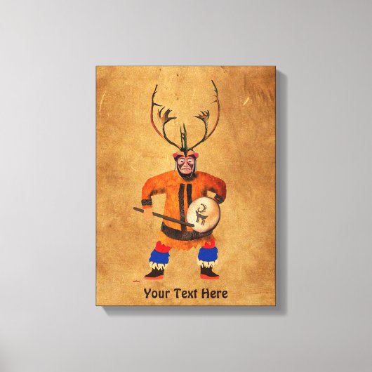 Drumming Shaman Canvas Afdruk (Voorkant)