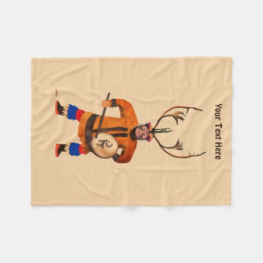 Drumming Shaman Fleece Deken (Voorkant (Horizontaal))