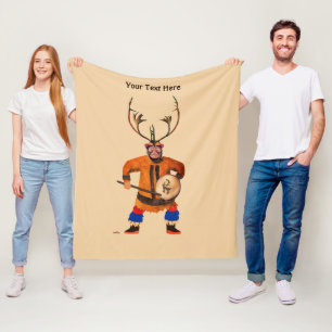Drumming Shaman Fleece Deken