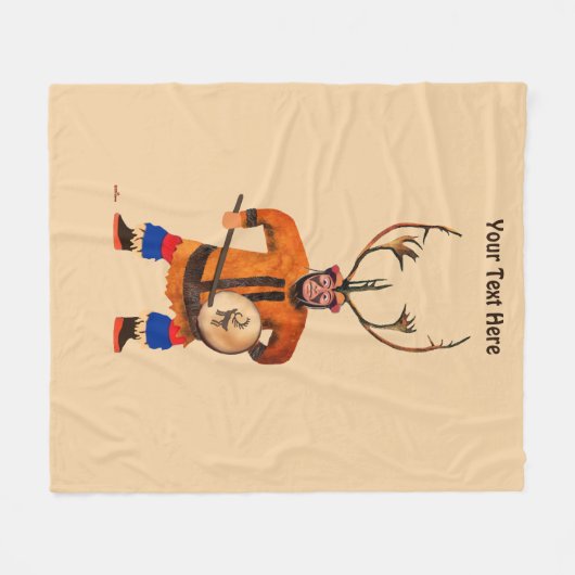 Drumming Shaman Fleece Deken (Voorkant (Horizontaal))