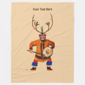 Drumming Shaman Fleece Deken (Voorkant)