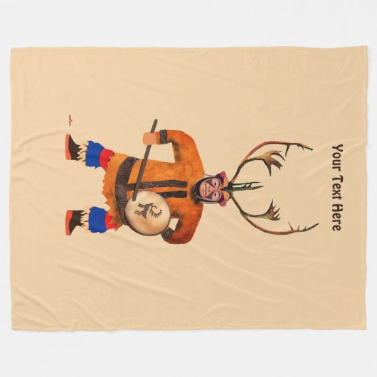 Drumming Shaman Fleece Deken (Voorkant (Horizontaal))