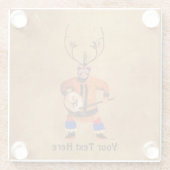 Drumming Shaman Glazen Onderzetter (Achterkant)