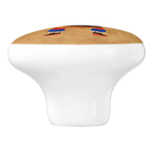 Drumming Shaman Keramische Knop (Zijkant)