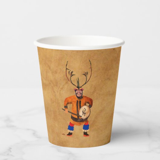 Drumming Shaman Papieren Bekers (Voorkant)