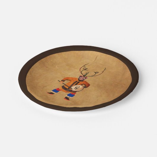 Drumming Shaman Papieren Bordje (Gekanteld)