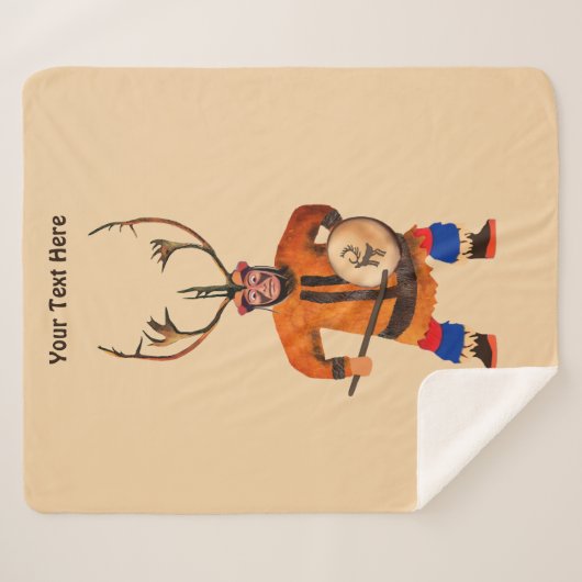 Drumming Shaman Sherpa Deken (Voorkant (horizontaal))