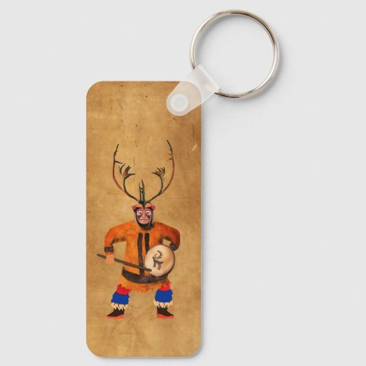 Drumming Shaman Sleutelhanger (Achterkant)