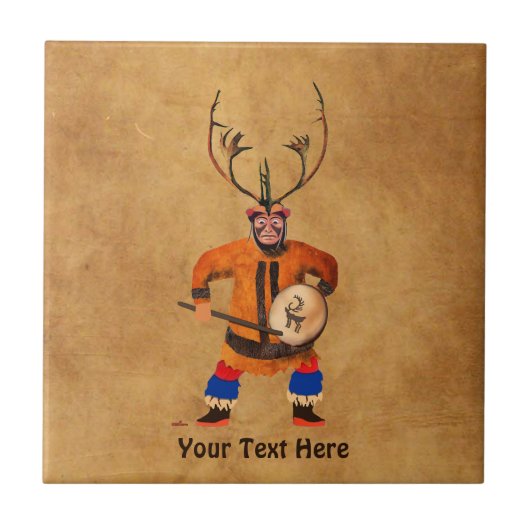 Drumming Shaman Tegeltje (Voorkant)