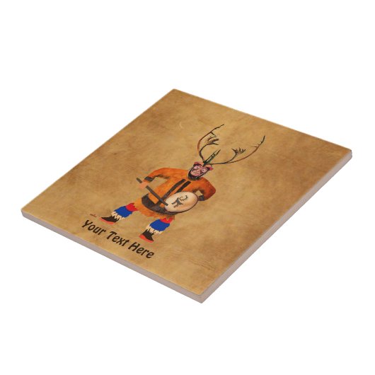 Drumming Shaman Tegeltje (Zijkant)