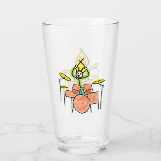Drumming Stickman Glas (Achterkant)