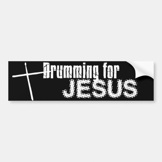 Drumming.voor.JESUS Bumpersticker (Voorkant)