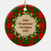 Drummond Clan Badge & Tartan Persoonlijke mas Keramisch Ornament (Achterkant)