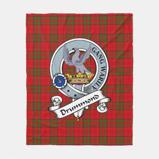 Drummond Clan Badge Tartan Pset Fleece Deken (Voorkant)