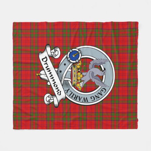 Drummond Clan Badge Tartan Pset Fleece Deken (Voorkant (Horizontaal))