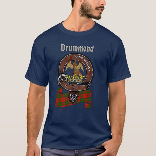 Drummond Clan Badge & Tartan T-shirt (Voorkant)