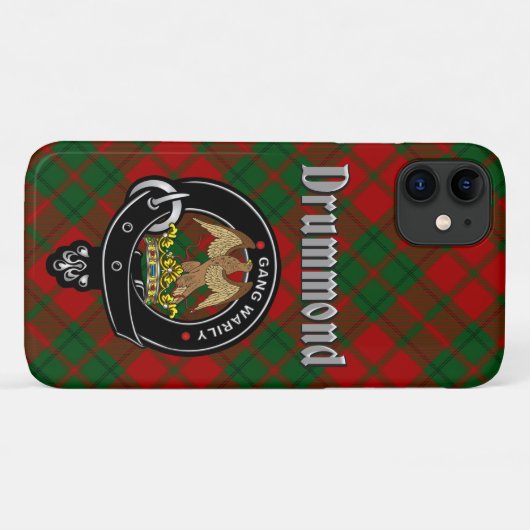 Drummond Clan Badge & Tartan Telefoon Case (Achterkant (horizontaal))