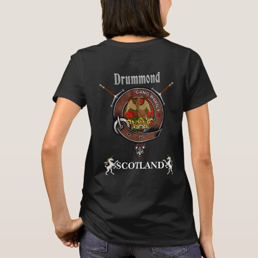 Drummond Clan Badge w/Swords T-shirt (Achterkant)
