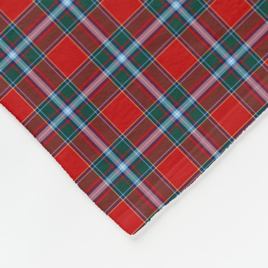Drummond Clan Rood en Lichtblauw Tartan Fleece Deken (Hoek)
