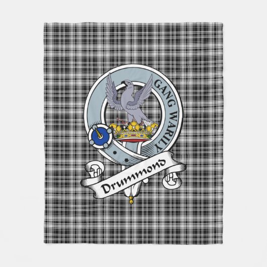 Drummond Grey Clan Badge Tartan Schort Fleece Deken (Voorkant)