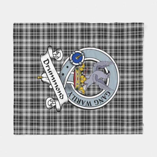 Drummond Grey Clan Badge Tartan Schort Fleece Deken (Voorkant (Horizontaal))