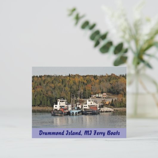 Drummond Island Michigan Ferry Boats Briefkaart (Staand voorkant)
