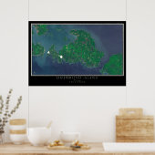 Drummond Island Michigan van Space Satellite Map Poster (Keuken)