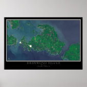 Drummond Island Michigan van Space Satellite Map Poster (Voorkant)