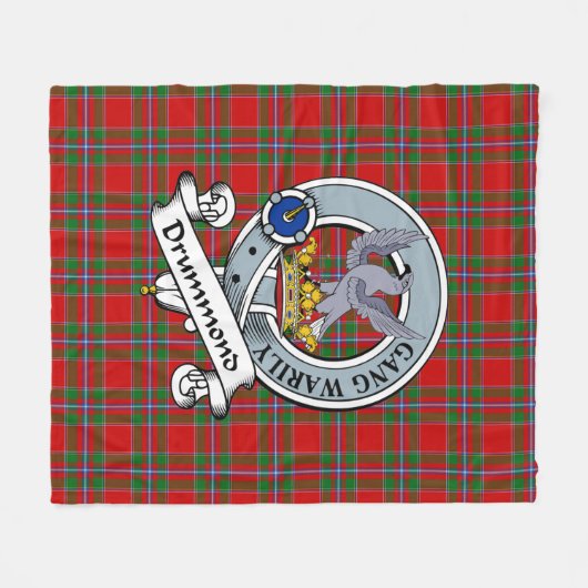 Drummond Modern Clan Badge Tartan Pset Fleece Deken (Voorkant (Horizontaal))