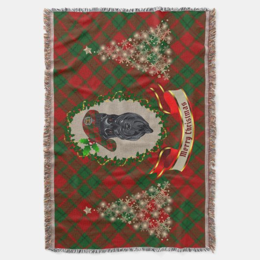 Drummond Scottie Hond Kerstmis Gooi Deken (Voorkant Verticaal)