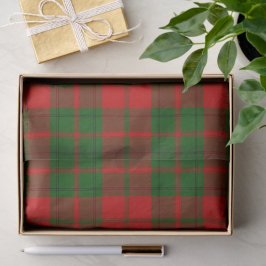 Drummond tartan roodgroene vlecht tissuepapier (Geschenk)