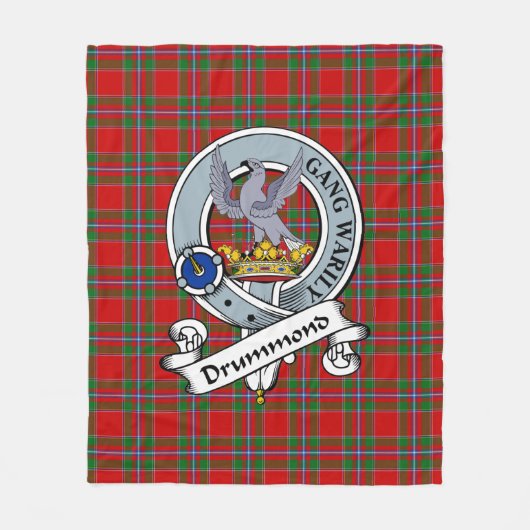 Drummond van Perth Clan badge Tartan Pset Fleece Deken (Voorkant)