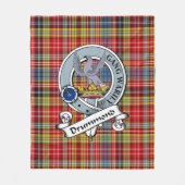Drummond van Strathallan Clan Badge Tartan Pset Fleece Deken (Voorkant)