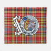 Drummond van Strathallan Clan Badge Tartan Pset Fleece Deken (Voorkant (Horizontaal))