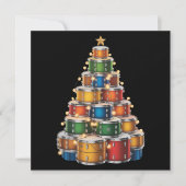 Drumms Kerstboom Drummer Feestdagenkaart (Voorkant)
