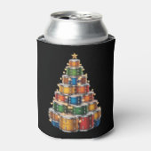 Drumms Kerstmis Kerstboom Drummer Blikjeskoeler (Blikje Voorkant)
