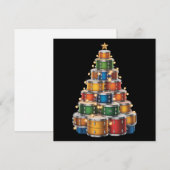 Drumms Kerstmis Kerstboom Drummer Feestdagenkaart (Voorkant / Achterkant)