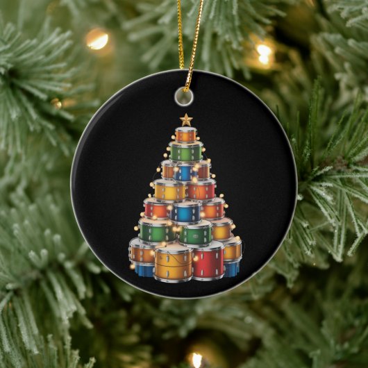 Drumms Kerstmis Kerstboom Drummer Keramisch Ornament (Boom)