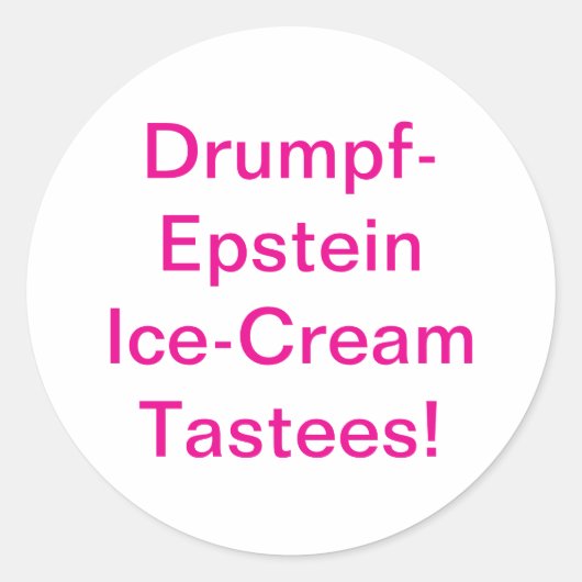 Drumpf-Epstein Smaakjes Hankamer Artjunkhaus Strip Ronde Sticker (Voorkant)