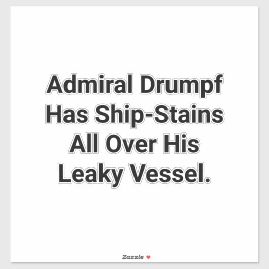 Drumpf heeft scheepsvlekken Hankamer Artjunkhaus S Sticker (Vel)