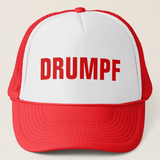 "DRUMPF" Trucker Hat: Anti-Trump-Pet Pet (Voorkant)