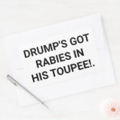 Drump's Got Toupee Rabies Hankamer Artjunkhaus Fun Rechthoekige Sticker (Envelop)