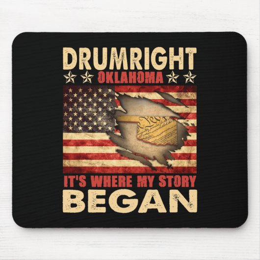 Drumright Oklahoma Usa Vlag 4 juli Muismat (Voorkant)